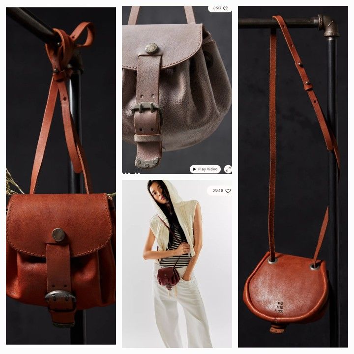 New Free People Artisian Made Leather Crossbody Bags $30 Each