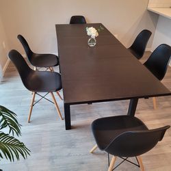 86” Large Table With 6 Chairs 