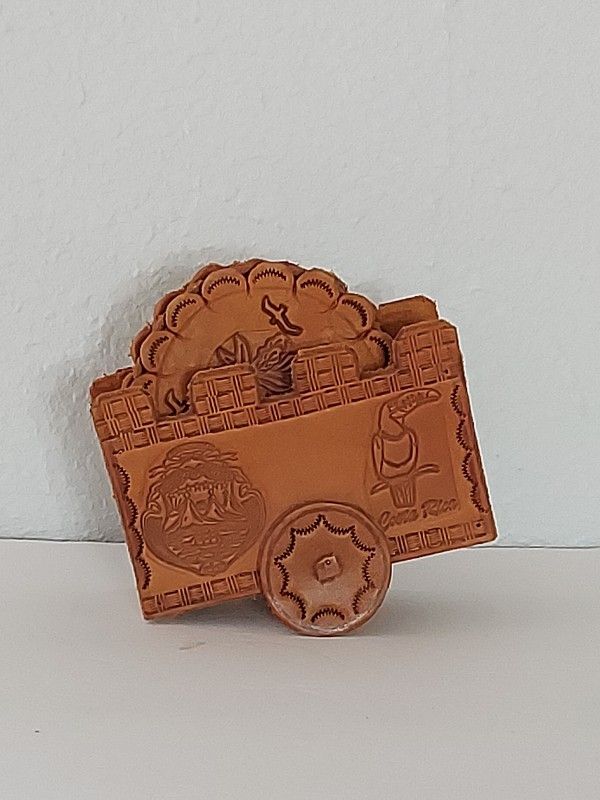 Costa Rico Brown Leather Coasters With Leather Cart Case