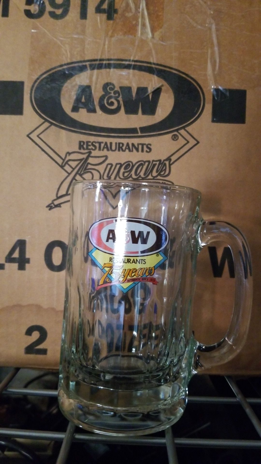 75th Anniversary A&W 14oz Glass Mugs Collectable