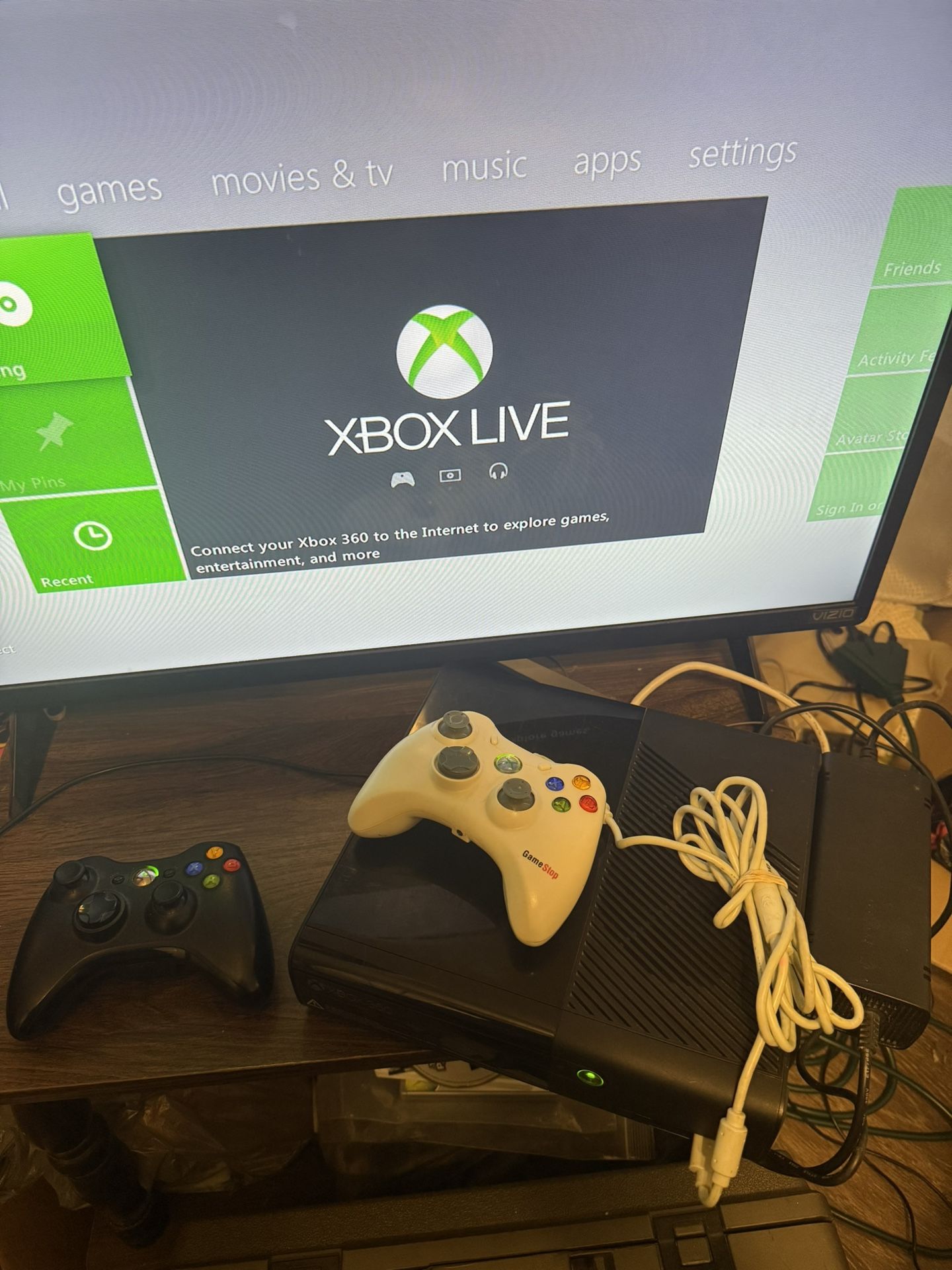 Xbox 360 E console with 2 controllers $120, 1 wired & 1 wireless controller pickup Inman SC or can ship I sale games $5-$10 each over 300 different ti