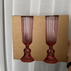 pink champagne glass flute