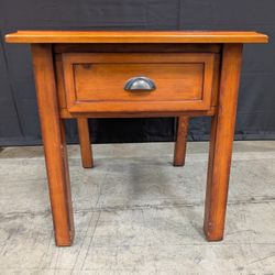 Rustic Wood Side Table with Drawer