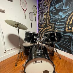 Pearl Drum Set Barely Used With Zildjian And Satagg Plates And A Extra Practice Drum Set
