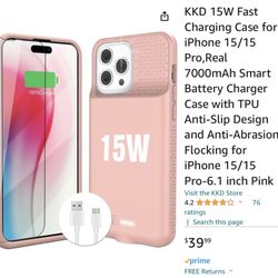  iPhone 15 & 15 Pro Battery Charging Case