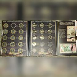 1 Album Commemorative 29 Mexico Twenty Veinte 20 Pesos Monedas Coin Gold 1993