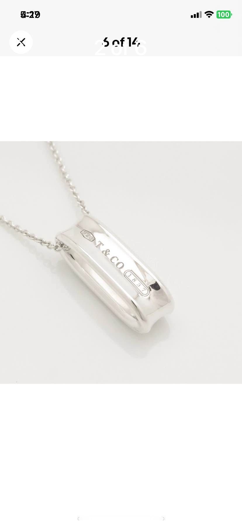 Authentic Tiffany & Co 925 Sterling Silver Pendant With 18” Sterling Silver Chain