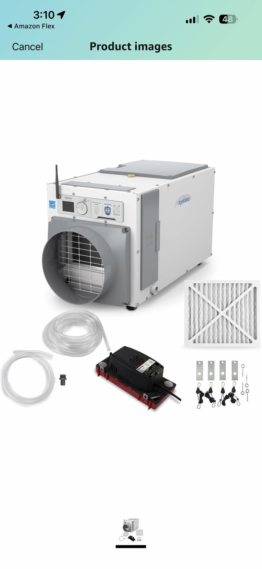 Aprilaire E080W Smart Wi-Fi Whole-House Dehumidifier Bundle – 80-Pint ENERGY STAR Commercial/Residential