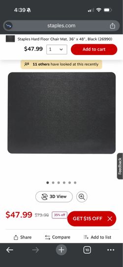 Under chair mat new, $20