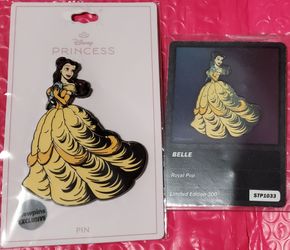Belle Disney Princess Royal Pop Pin Beauty and the Beast Stewpins LE 300 With Collectible Card