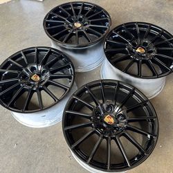 20” Porsche Panamera OEM Factory Wheels Gloss Black Rims Cayenne 