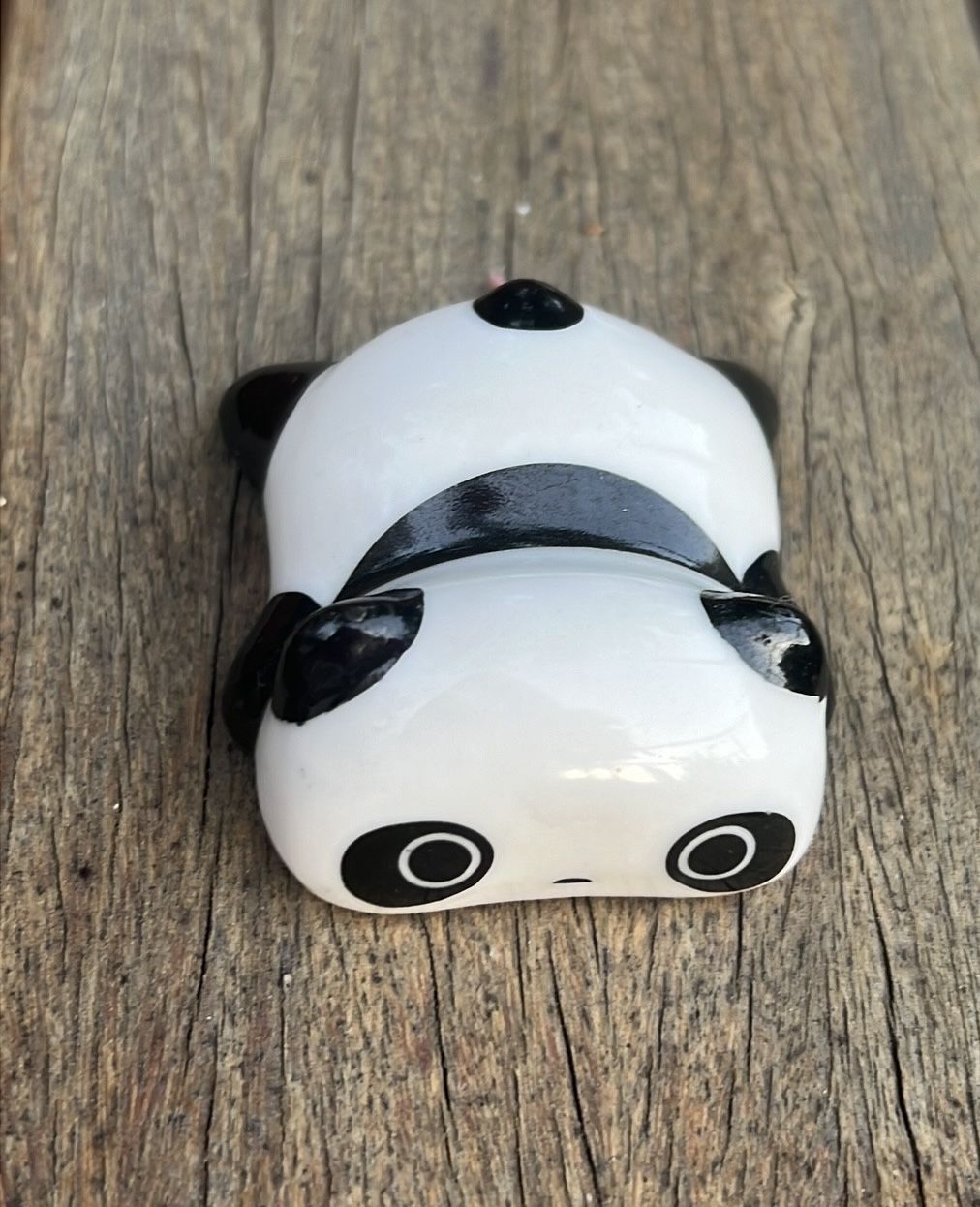 Adorable rare panda ceramic chopstick rest