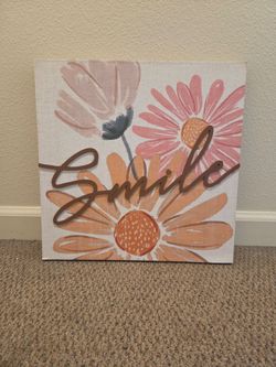 Wall Decoration - Pink, Floral, Smile