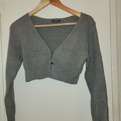 Women Cardigan Cropped Top 