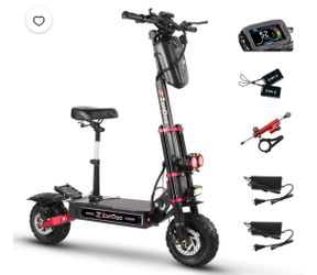 ZonDoo ZO03 Plus Electric Scooter for Adults,Up to 58 MPH 60 Miles Range, 6000W Dual Motors 11" Off-Road Tires Sports E-scooter for Heavy Adults
