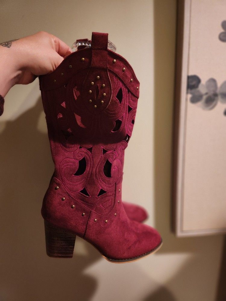 women's a Suede details boots, Size 9