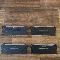 CORSAIR - Vengeance PRO 32GB (2PK x 16GB) 3200MHz DDR4 C16 DIMM Desktop Memory RGB - Black