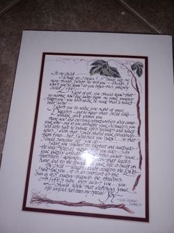 'Lori Doskuil-Dutter 'To My Child' Calligraphy Art 11" x 14