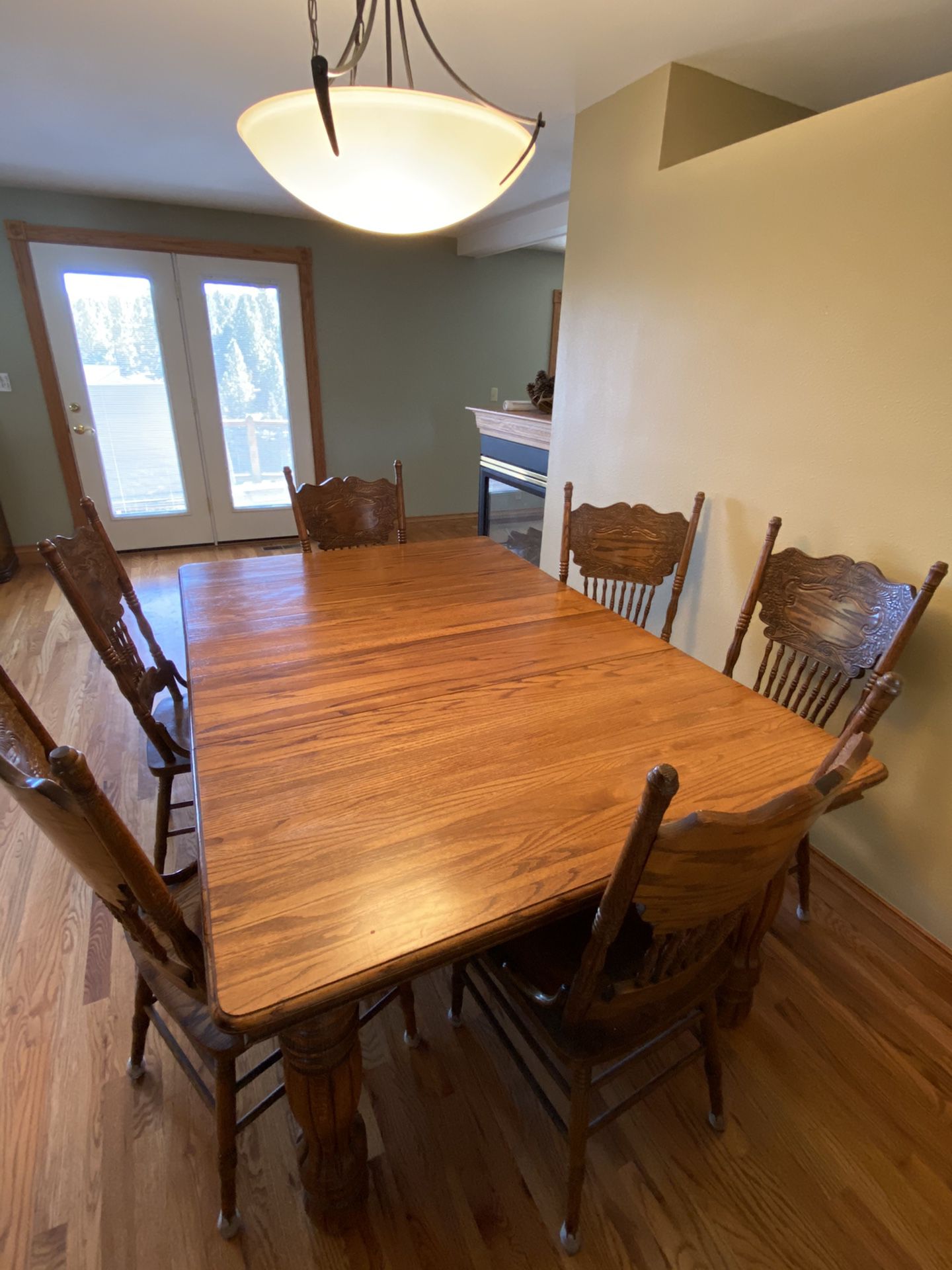 Solid Oak table and chairs
