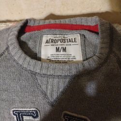 Men's Aeropostale Est. 1987 Long Sleeve Grey Thin Sweater (Size: M/M) 