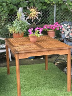 MCM Style Modern Geometric Wood Grid Slat Table (TABLE ONLY!) 