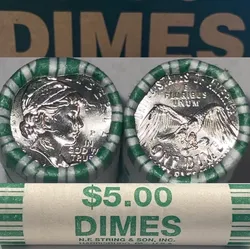 (1) 2026 P Philadelphia N.F. String & Son, Inc Guaranteed Heads Tails Uncirculated UNC Emerging Liberty Semiquincentennial 250th Anniversary Dime Roll