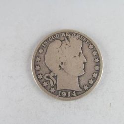 1914 Barber Silver Half Dollar -- RAREST COIN IN ENTIRE SERIES!