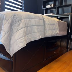 Full Size Bed with headboard, and mattress And two Bookcases  Like new all of them  