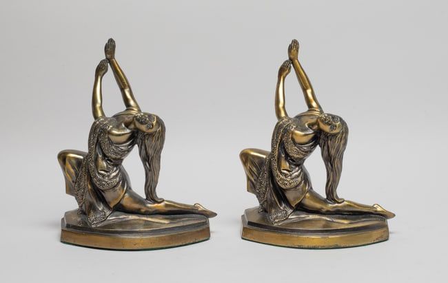 Antique Bronze Figural Bookends Circa 1915