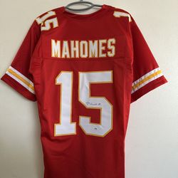 PATRICK MAHOMES SIGNED KANSAS CITY CHIEFS AUTOGRAPHED CUSTOM JERSEY w/COA XL 589