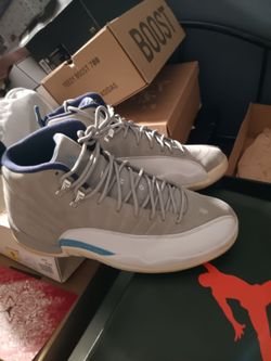 Air Jordan 12 Grey Blue High-Top Sneakers