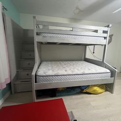 Twin/queen Bunk Bed Gray