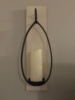 Wall Candle Sconce with Wood Backing set of 2
