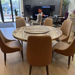 Brand new faux marble round table