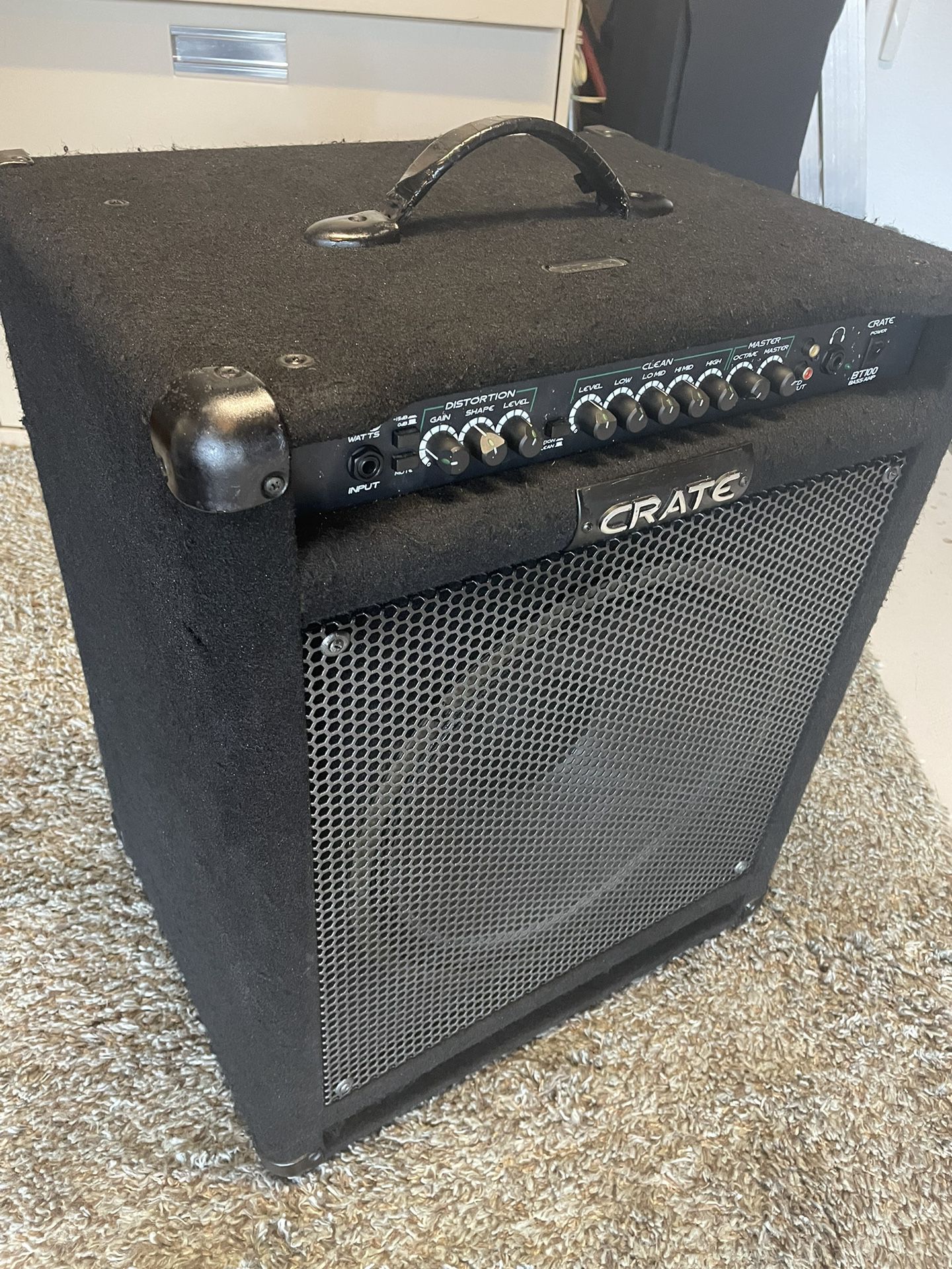 Crate Amplifier BT100 1-15”, 100 watts for Bass Guitar, Keyboard, or DJ loud Speaker. FIRM