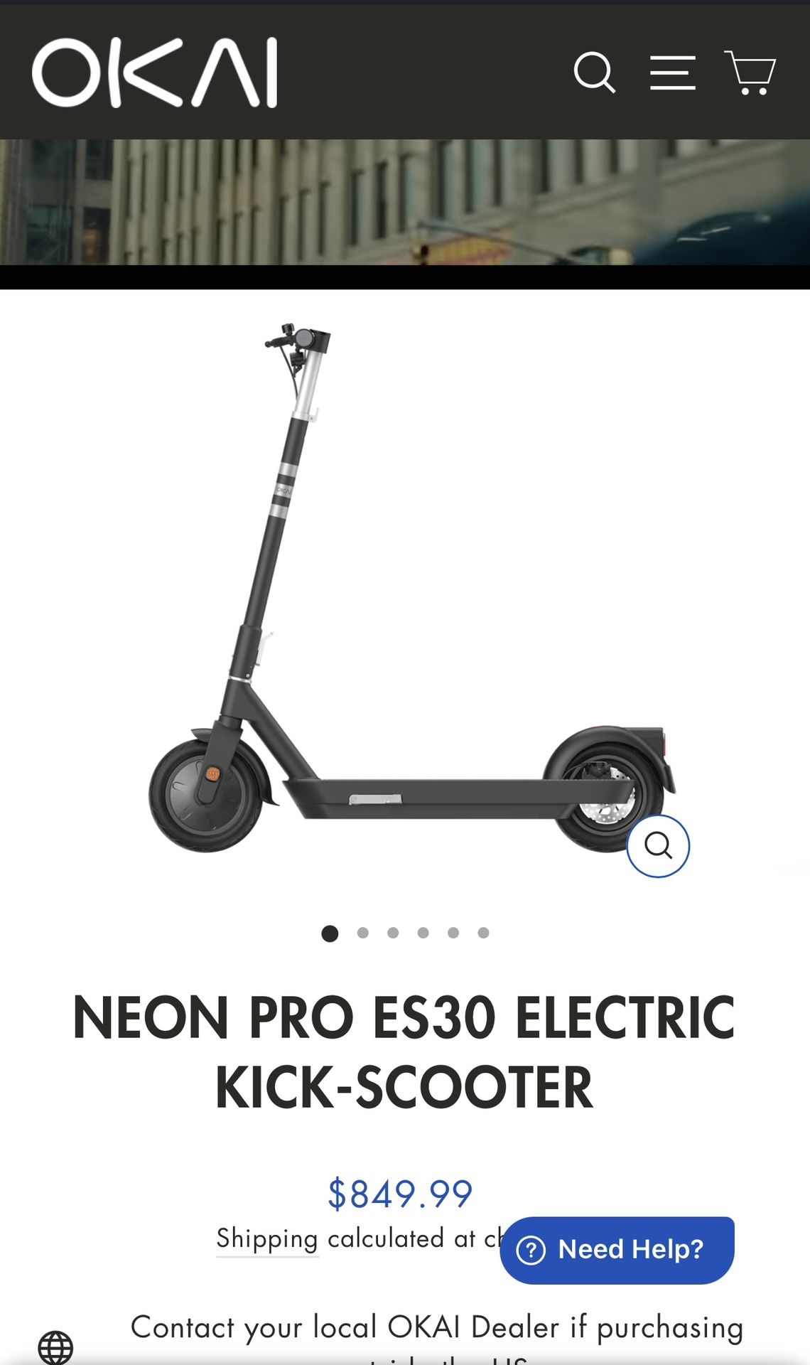 OKAI ES30 NEON Pro Foldable Electric Scooter - Black