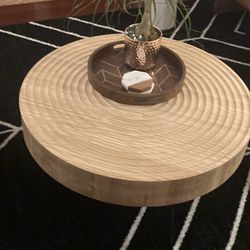 Wood Coffee Table Round Natural 