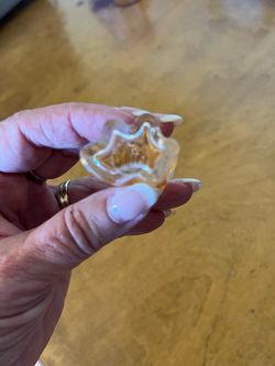 Vintage Miniature Perfume Bottle – Frosted Flower Stopper