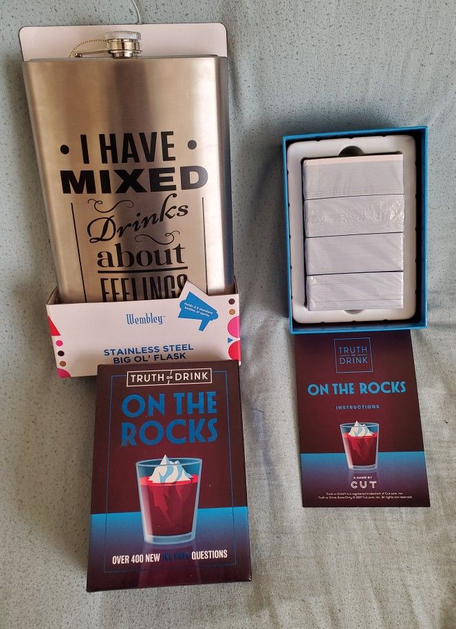 Giant Flask And Adult Card Game. Perfect For Parties!