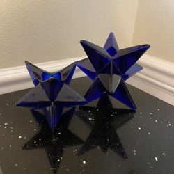Cobalt Blue Celestial Star Candle Holder