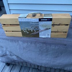 Outdoor Horseshoes, Bocche Ball and Croquet Set