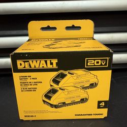 DEWALT 20V MAX Compact Lithium-Ion 4.0Ah Battery Pack (2 Pack)