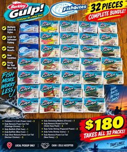 32 Piece Berkley Gulp! and Fishbites Fishing Bait Bundle