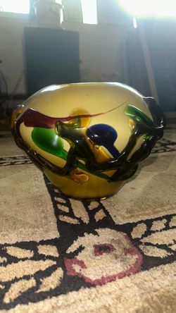 Murano-Style Art Glass Sculpture Bowl