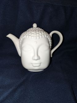 White Ceramic Buddha Head Teapot