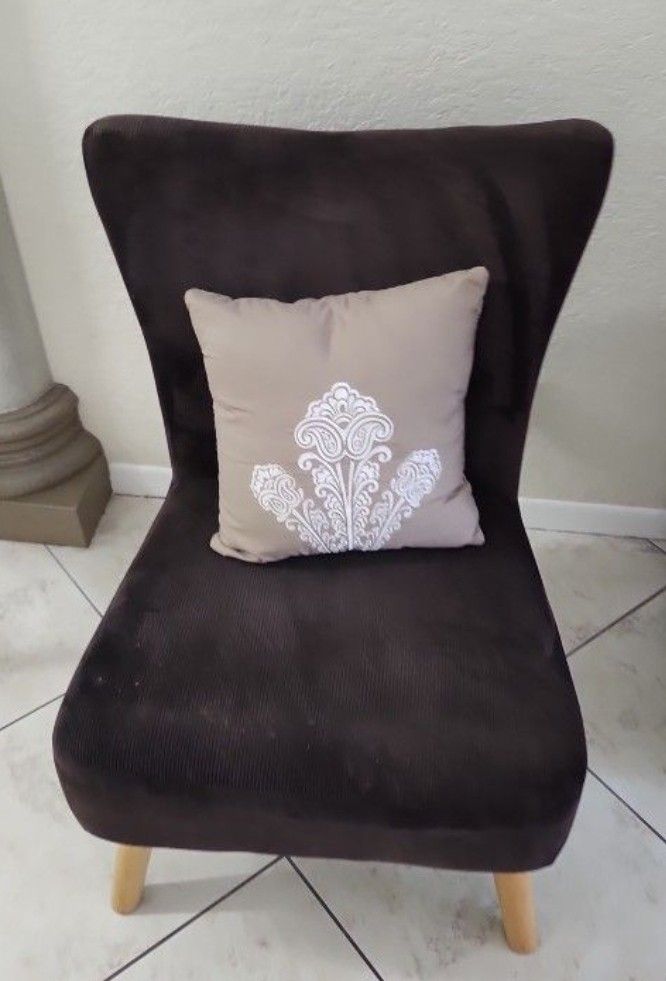 Chocolate Brown Fabric Chair For Living Room Or Bedroom
