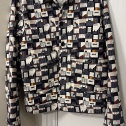 ZARA JACKET MEN - GEOMETRIC ABSTRACT PRINT - MEDIUM