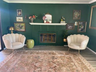 Cream velvet chairs