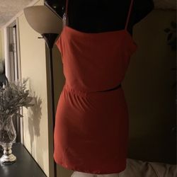 Brand New Without Tags Cute Orange Skirt Set