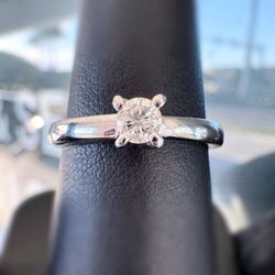 18k white gold 0.2CT Natural Diamond iconic engagement ring sz 6.75